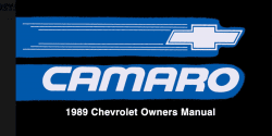 1989 Camaro Owner's Manual Instruktionsbok
