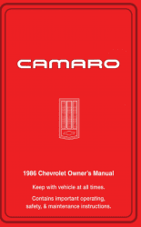 1986 Camaro Owner's Manual Instruktionsbok